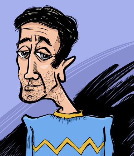 caricature of a adult man drawing illustration
