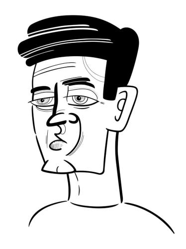 man ortrait caricature cartoon drawing illustration