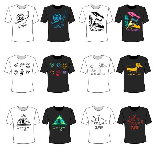 t shirt concept designs set