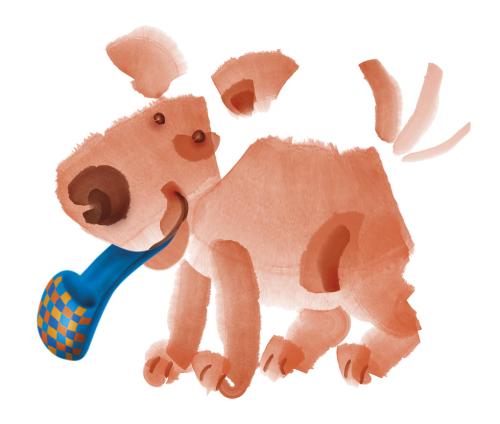 funny dog with slipper